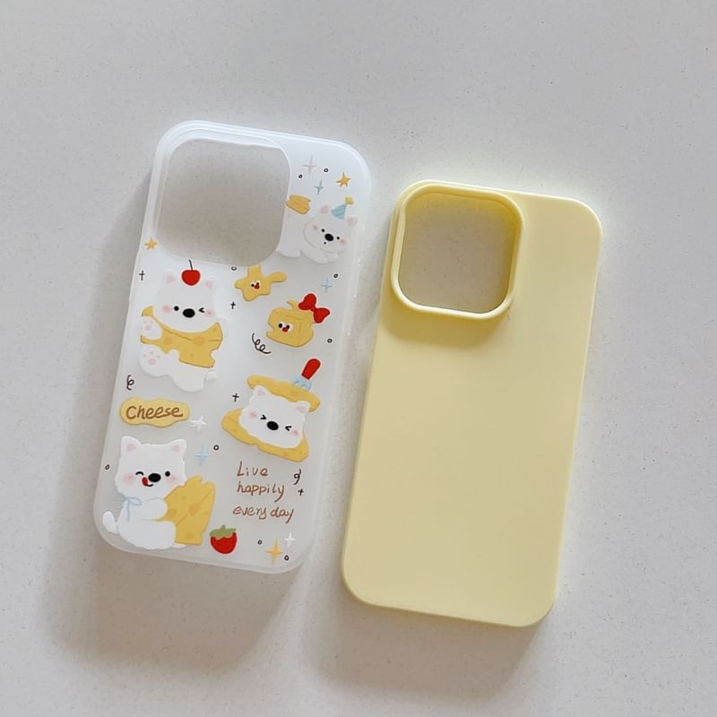 / Dog Case Set Phone Charm Cheese