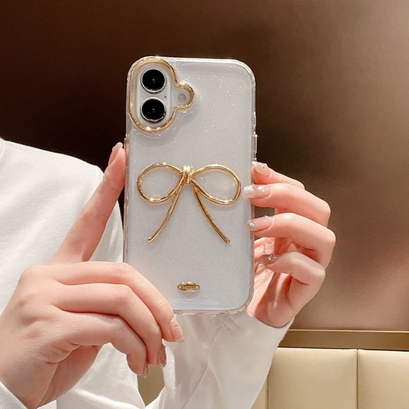 Trim Metallic Phone Bow Case