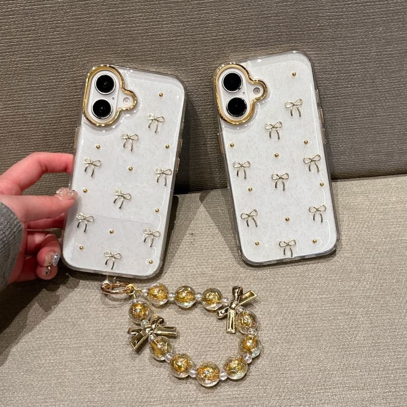 Set Bow / Phone Strap Case Metallic