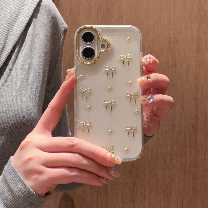 Set Bow / Phone Strap Case Metallic