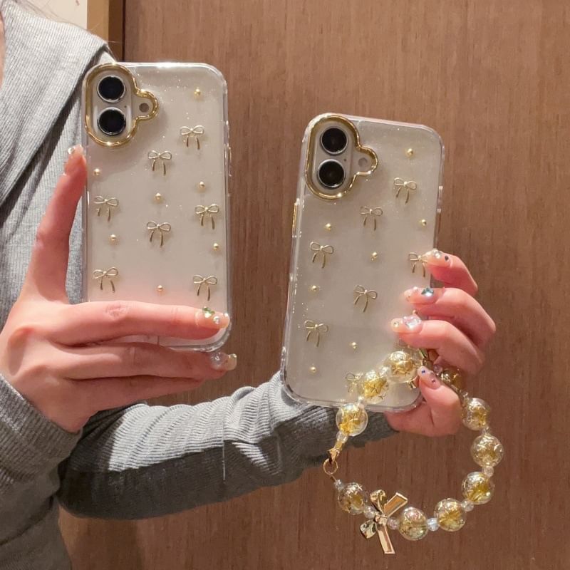 Set Bow / Phone Strap Case Metallic