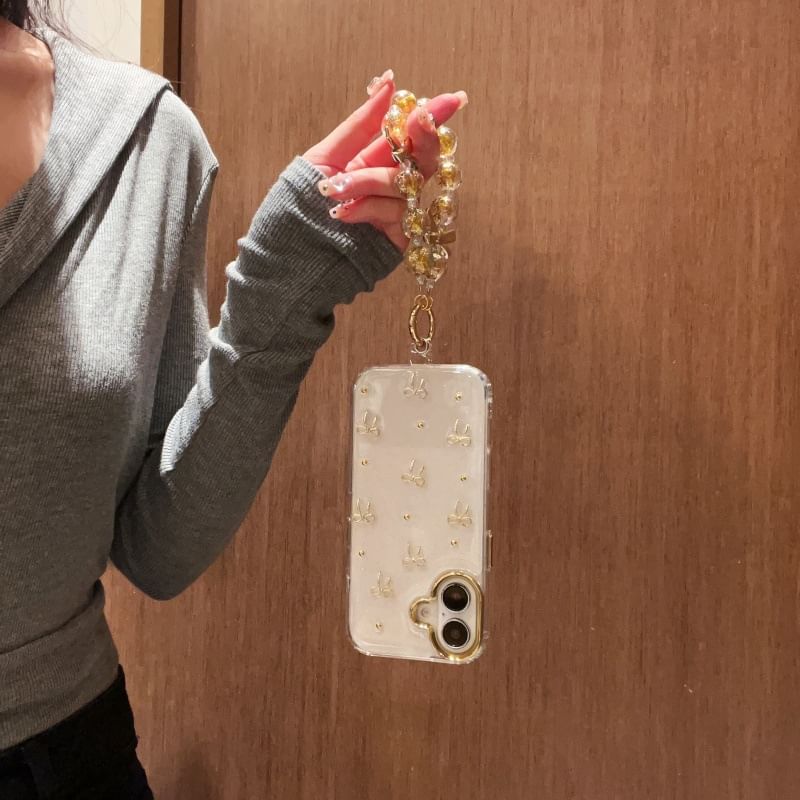 Set Bow / Phone Strap Case Metallic