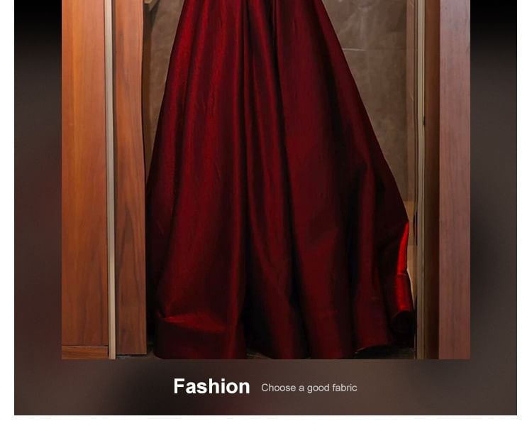 Glitter Maternity Evening Off-Shoulder Gown Ruched A-Line Short-Sleeve