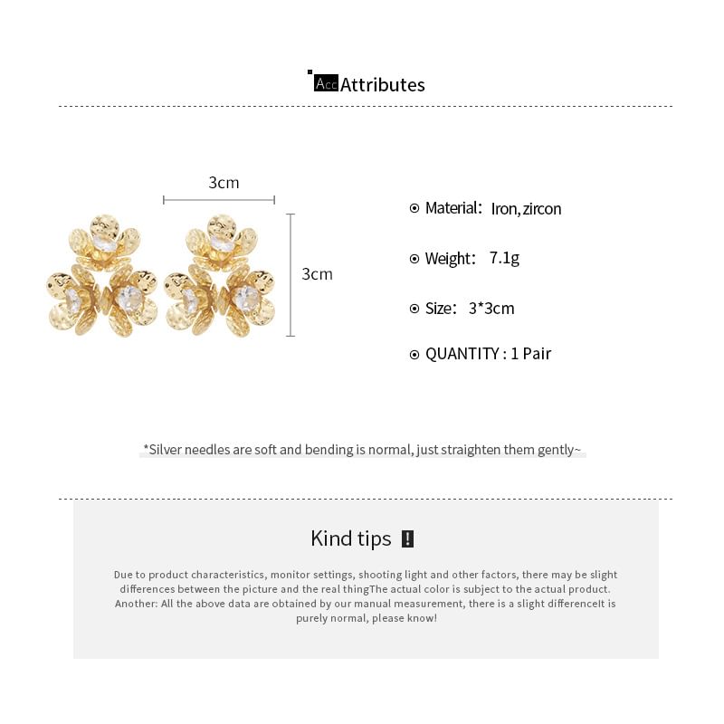 Floral Rhinestone Alloy Statement Earring