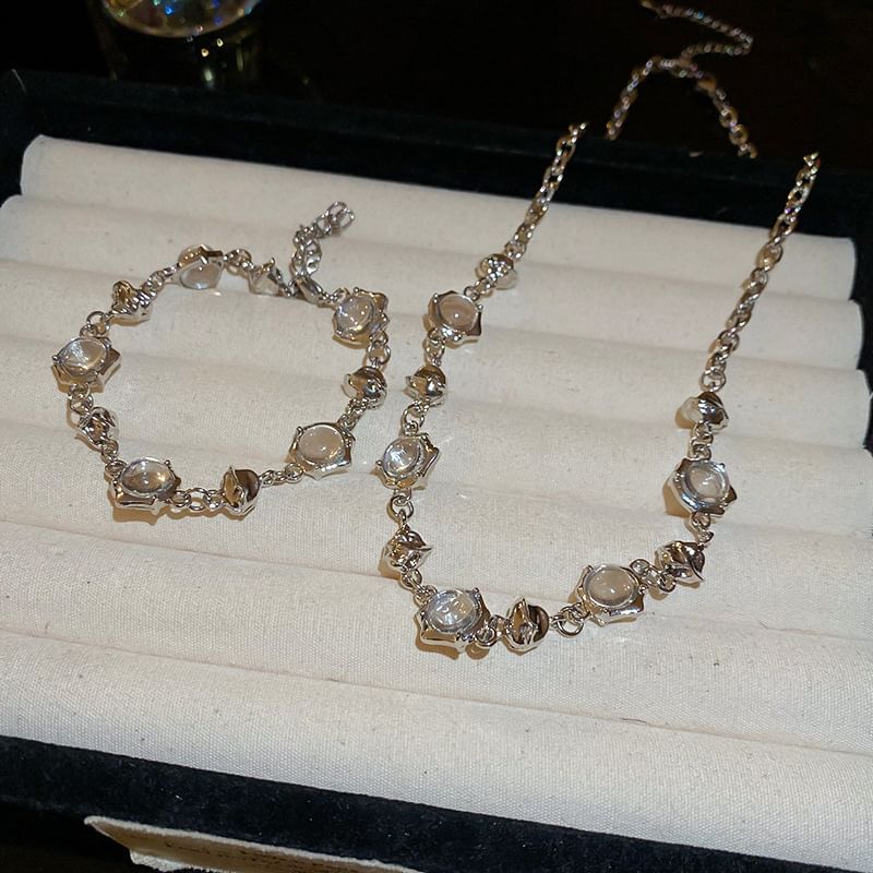 Bracelet Glass Alloy Choker Bead / Station