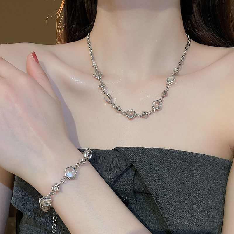 Bracelet Glass Alloy Choker Bead / Station