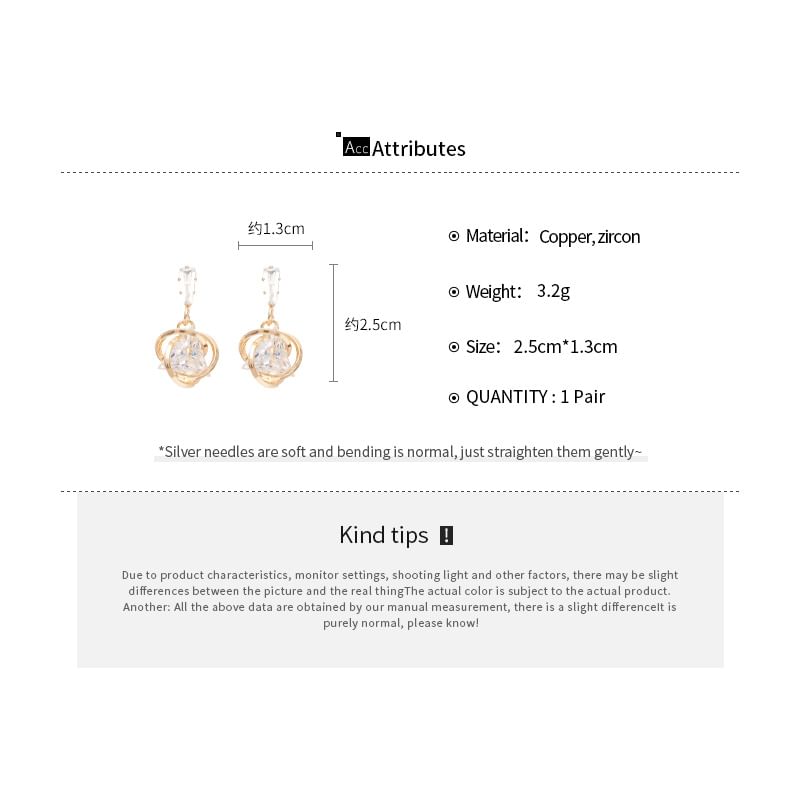 Rhinestone Alloy Drop Earring