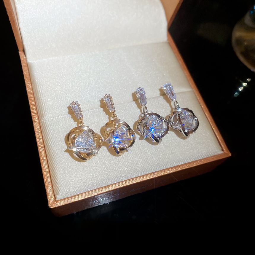 Rhinestone Alloy Drop Earring