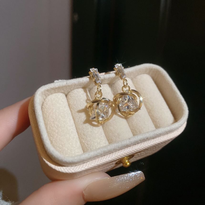 Rhinestone Alloy Drop Earring