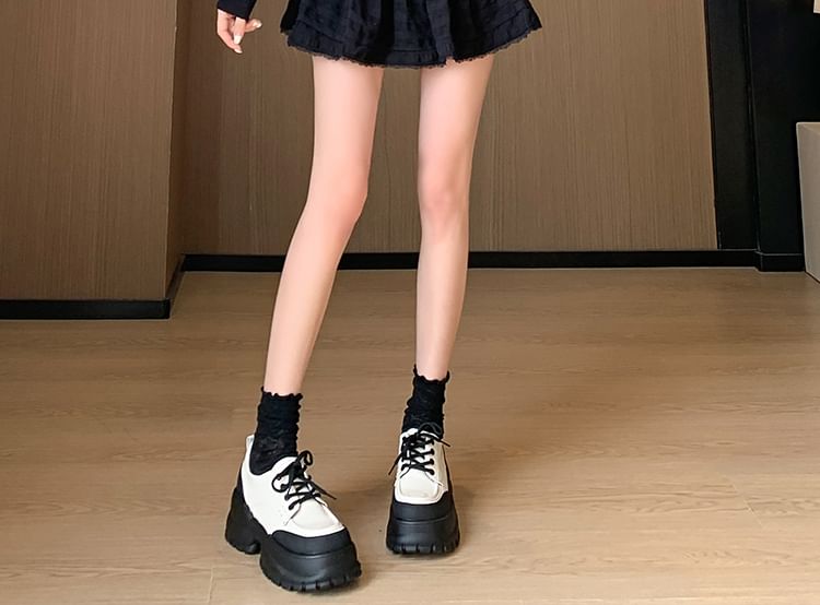 Lace Skirt High A-Line Trim Plain Waist Mini