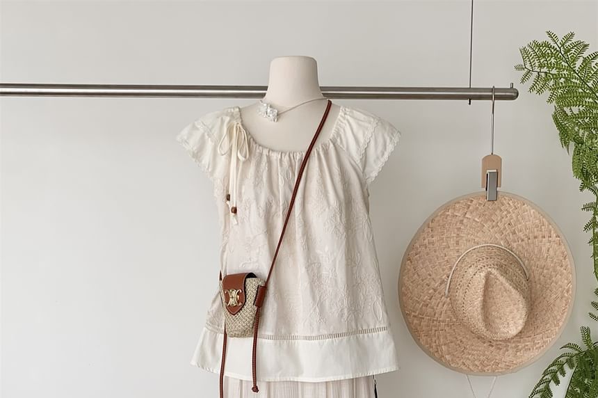 Set: High Short-Sleeve Maxi A-Line + Top Skirt Rise Plain