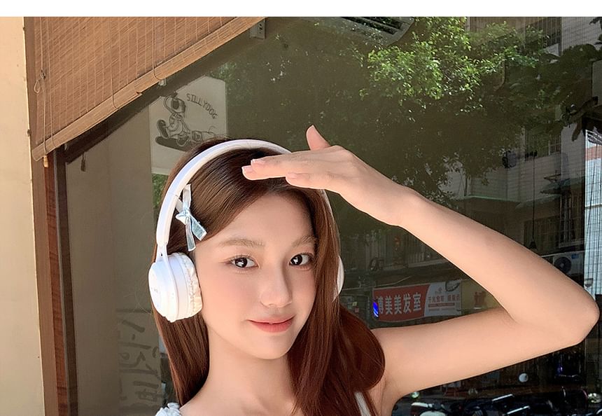 Top Frill Trim Tank Plain Crewneck