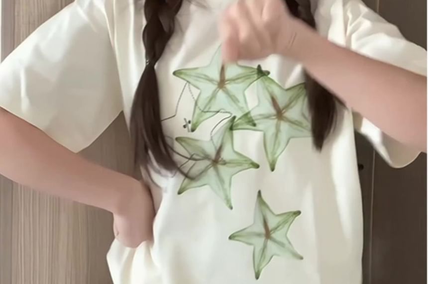 T-Shirt Short-Sleeve Crewneck Print Star