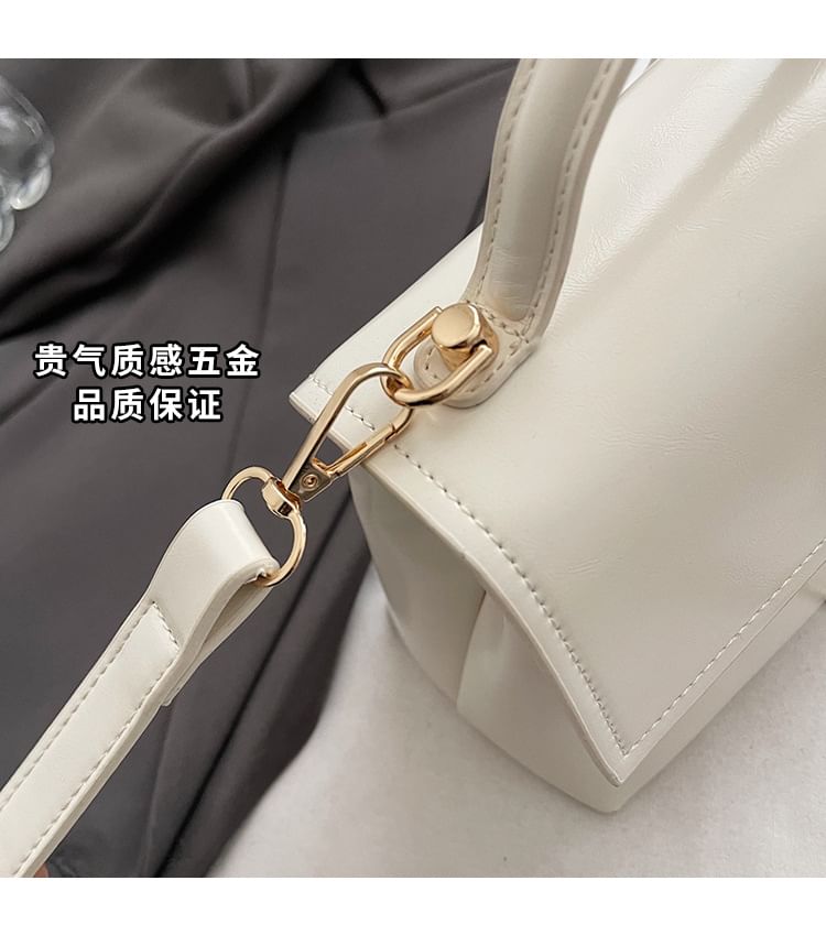 Bag Set Flap Twist Lock Handle Faux Crossbody Charm Leather Top /
