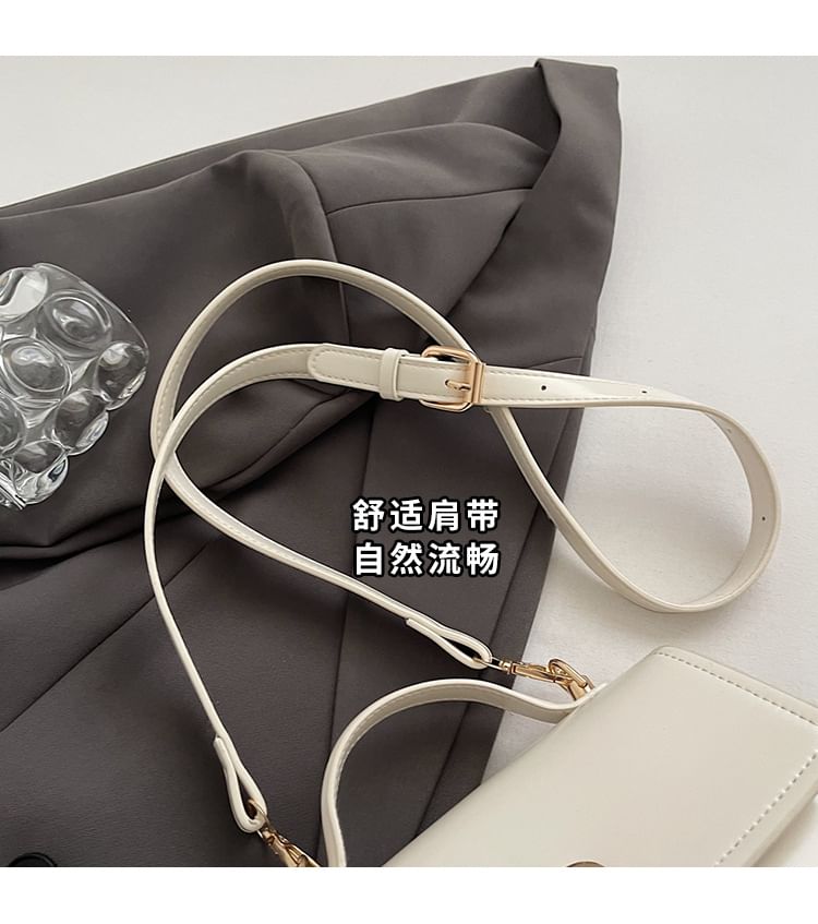 Bag Set Flap Twist Lock Handle Faux Crossbody Charm Leather Top /