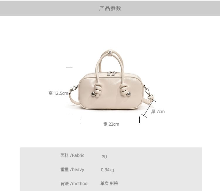 Leather Crossbody Bag Handle Faux Top Plain