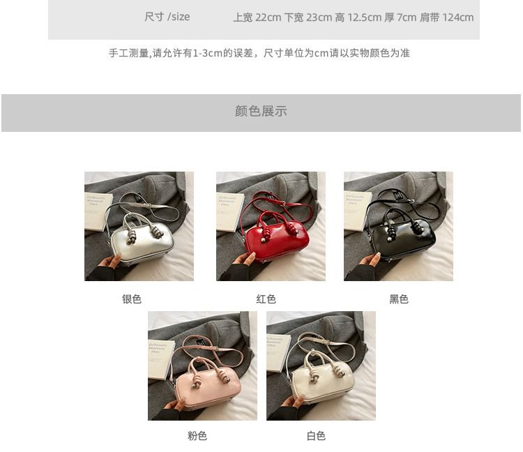 Leather Crossbody Bag Handle Faux Top Plain