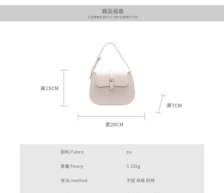 Bag Faux Crossbody Leather Flap Plain