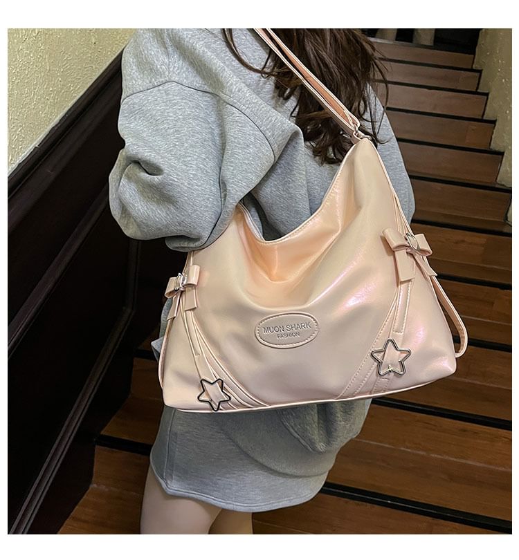 Bag Leather Star Faux Bow Crossbody Buckled