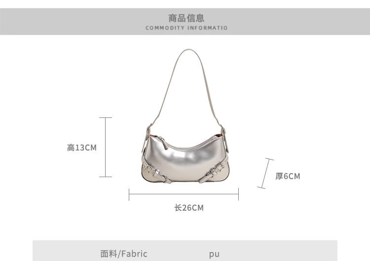 Bag Plain Faux Leather Buckled Crossbody