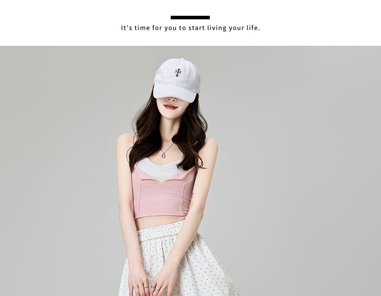 Midi Lace Panel Dotted High A-Line Skirt Waist