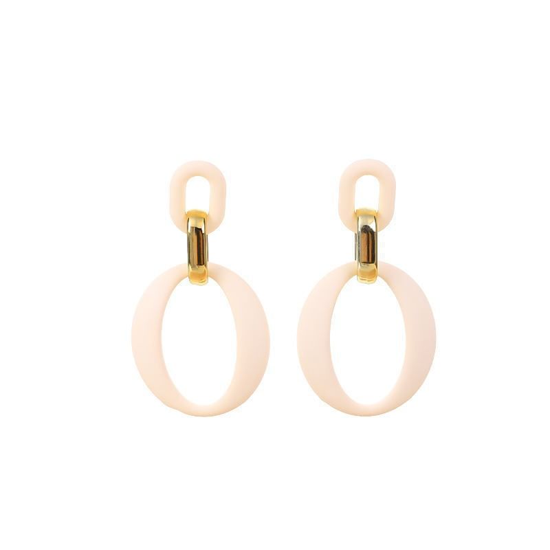 Alloy Acrylic Hoop Earring Dangle