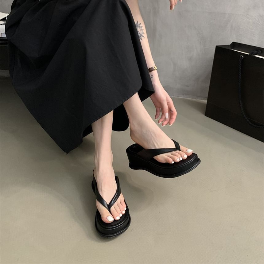 Slide Thong Platform Sandals