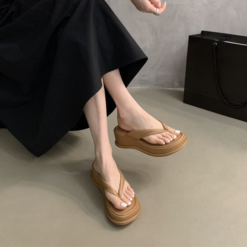 Slide Thong Platform Sandals