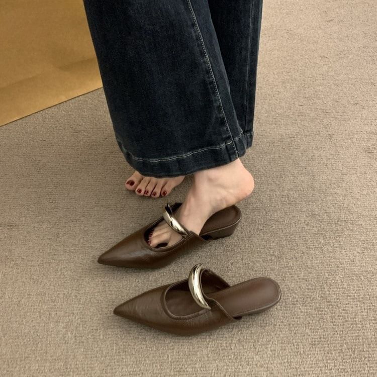 Wedge Mary Toe Mules Jane Pointed