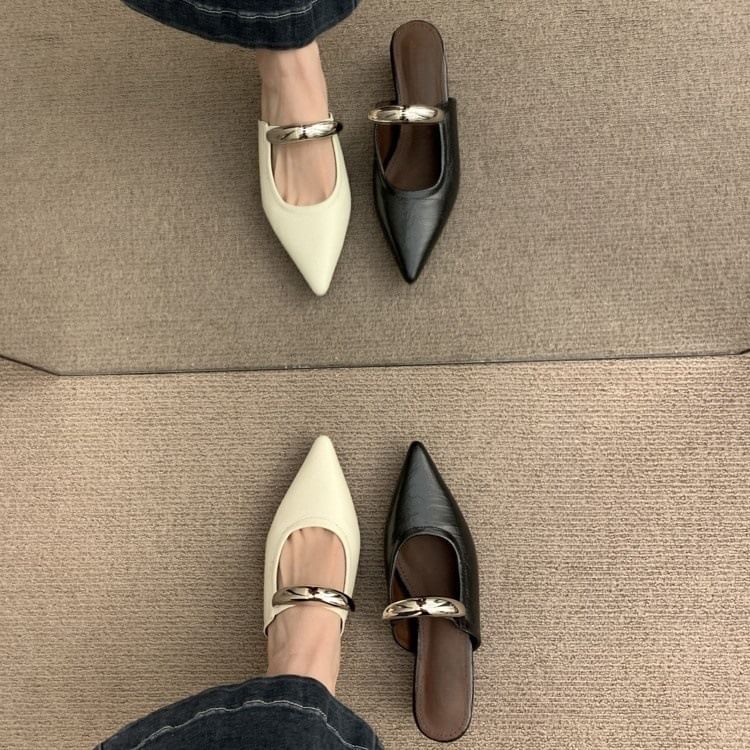 Wedge Mary Toe Mules Jane Pointed