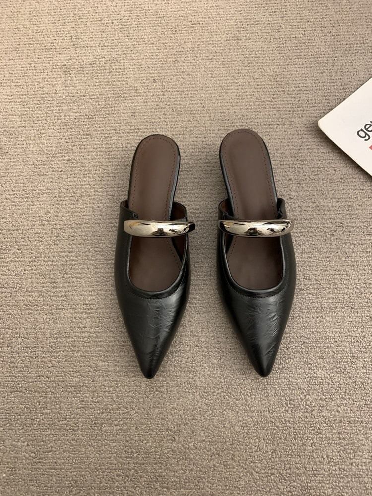 Wedge Mary Toe Mules Jane Pointed