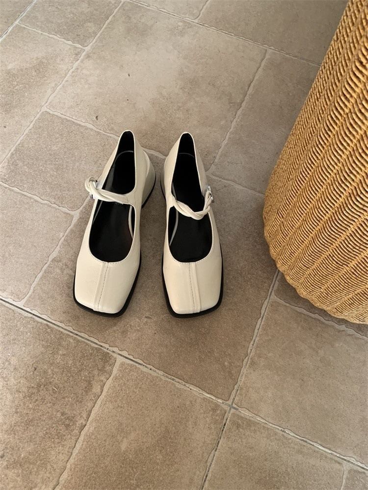 Heel Pumps Mary Block Square Jane Toe