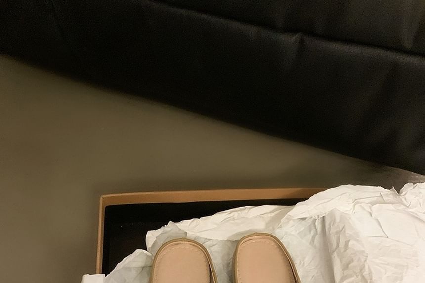 Mules Faux Leather Ruched