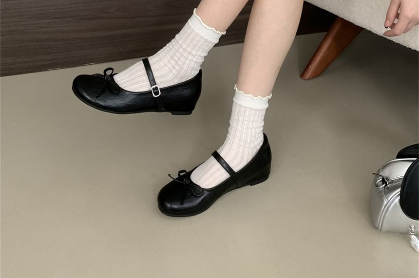 Shoes Hidden Wedge Jane Bow Mary