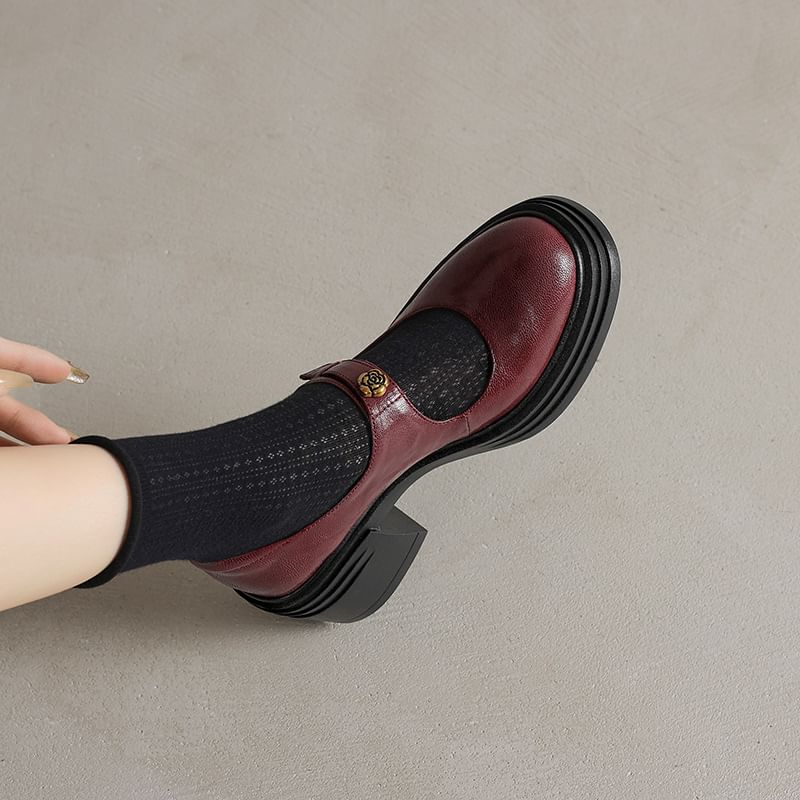 Block Mary Jane Platform Heel Pumps