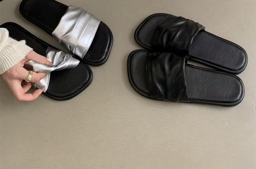 Slide Sandals Ruched