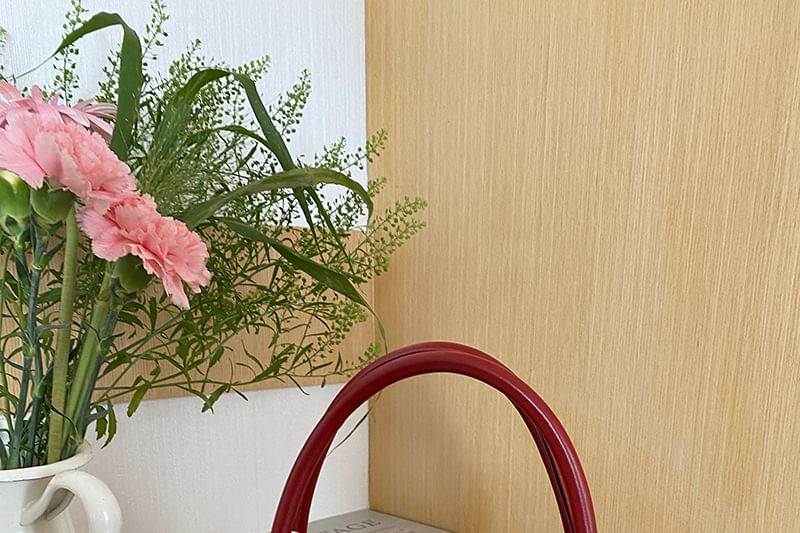 Leather Crossbody Bag Top Handle Faux Flap