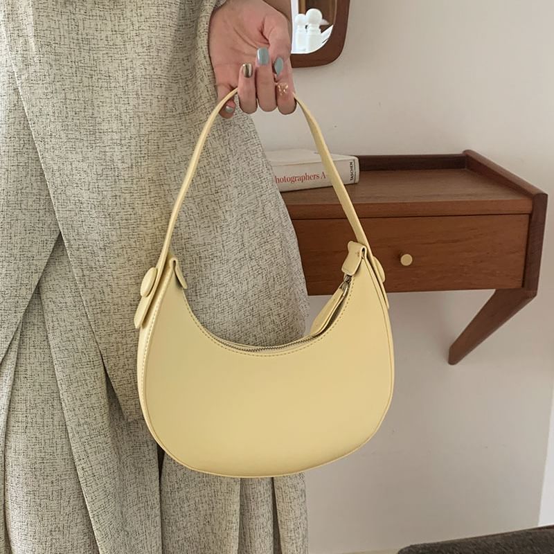 Shoulder Bag Leather Plain Faux