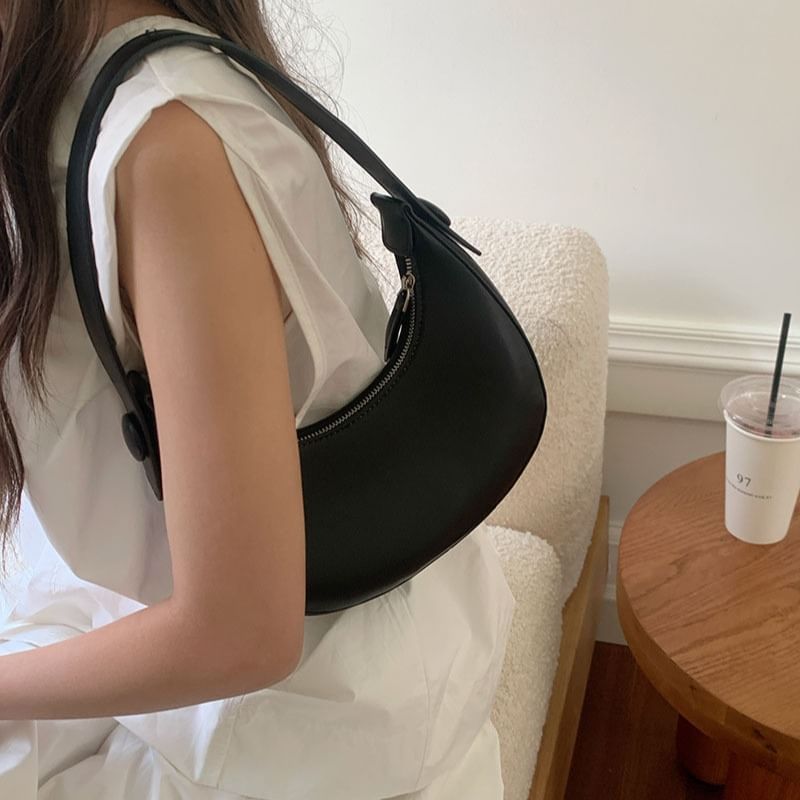 Shoulder Bag Leather Plain Faux