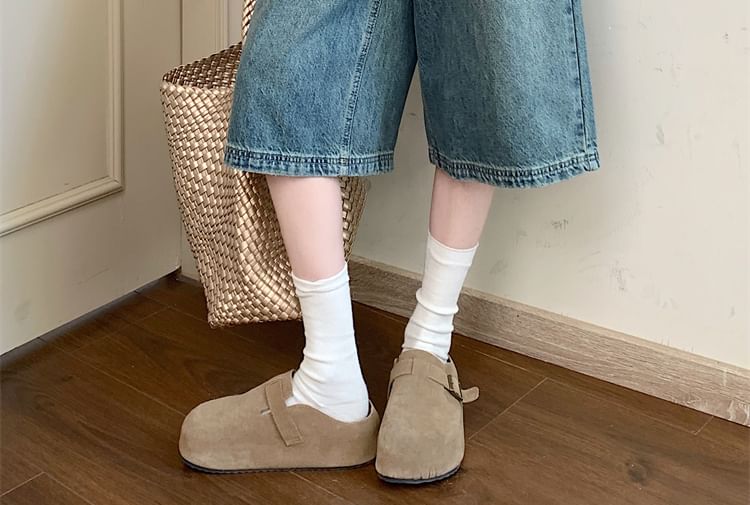 Capri Washed Jeans Leg Wide Rise High