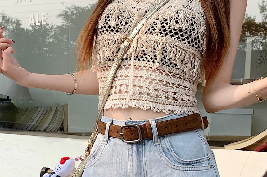 Washed Rise Mid Shorts Denim