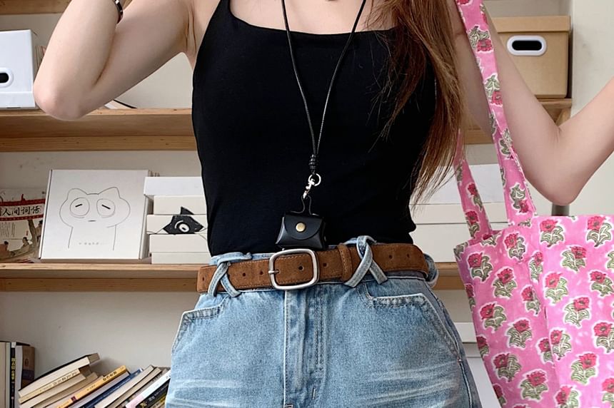 Mini Denim A-Line Waist Washed Skirt High