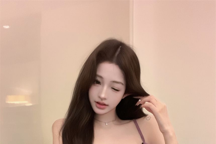 Flowy Top Lace Trim Panel Ruffle Cami