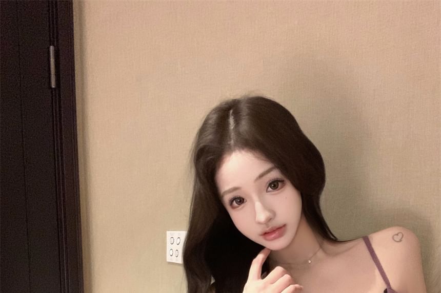 Flowy Top Lace Trim Panel Ruffle Cami