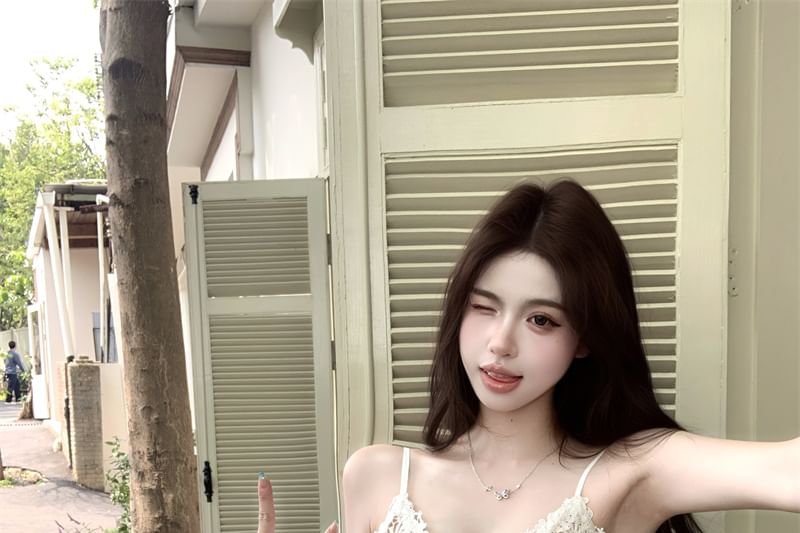 Top Panel Lace Cardigan Plain Corset /