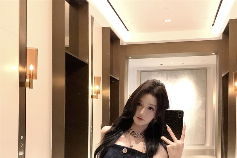 Camisole / Slim Floral Fit Plain Bootcut Lace Button Top Pants