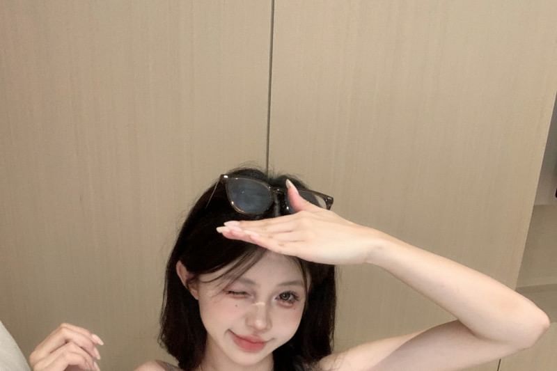 Bodycon Dress Lace Spaghetti Print Mini Strap Trim