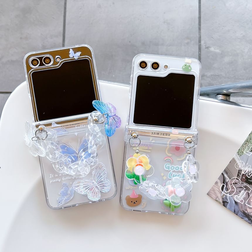 Phone Butterfly Set Case Floral Strap /