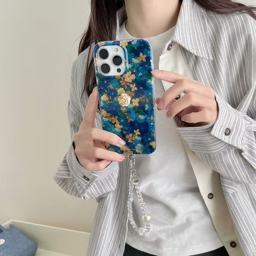 / Case Strap Floral Phone Set