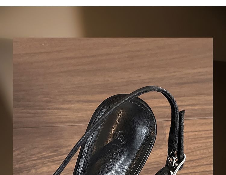 Satin High Heel Bow Slingback Sandals Pointed Toe